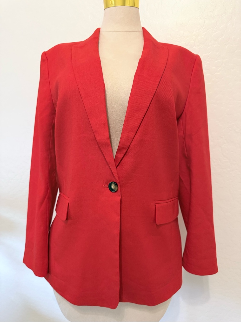 Ann Taylor Red Tailored Single Button Blazer NWT Size 12